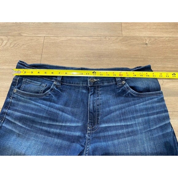 BKE Buckle Seth Mens 40X30 Thick Stitch Stretch Whiskered Blue Denim Jeans - Picture 6 of 9